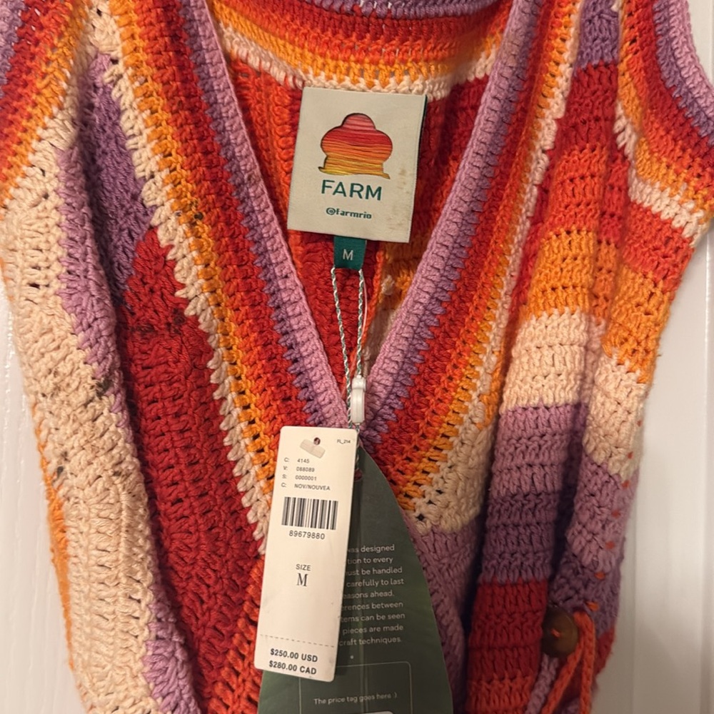 NWT Farm Rio Colorful Striped Wrap Dress - Picture 6 of 7